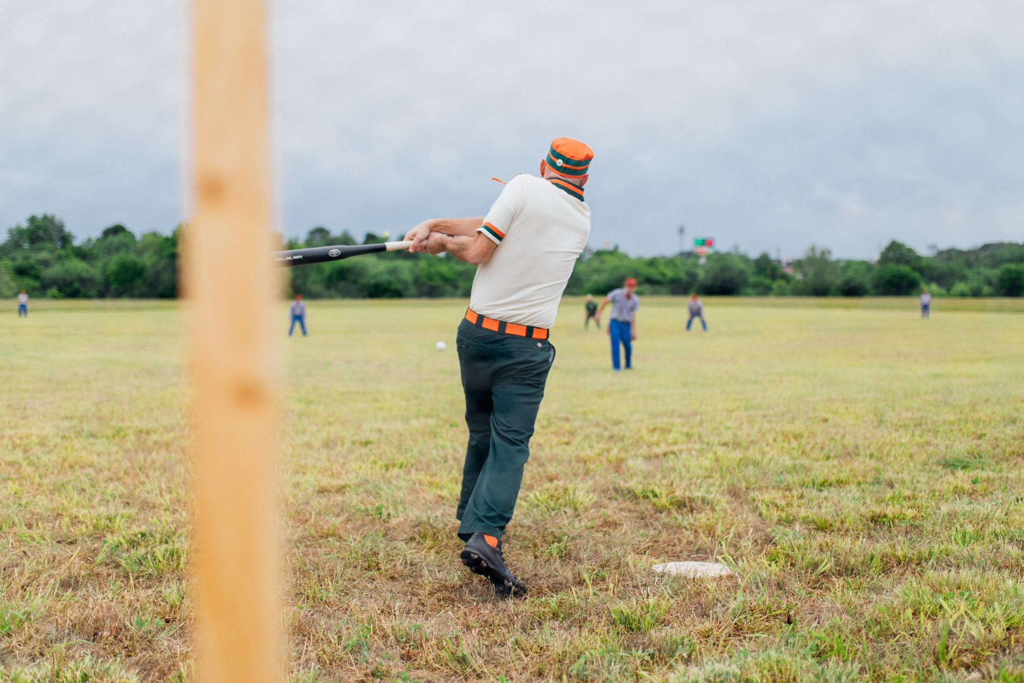 Vintage baseball game in park